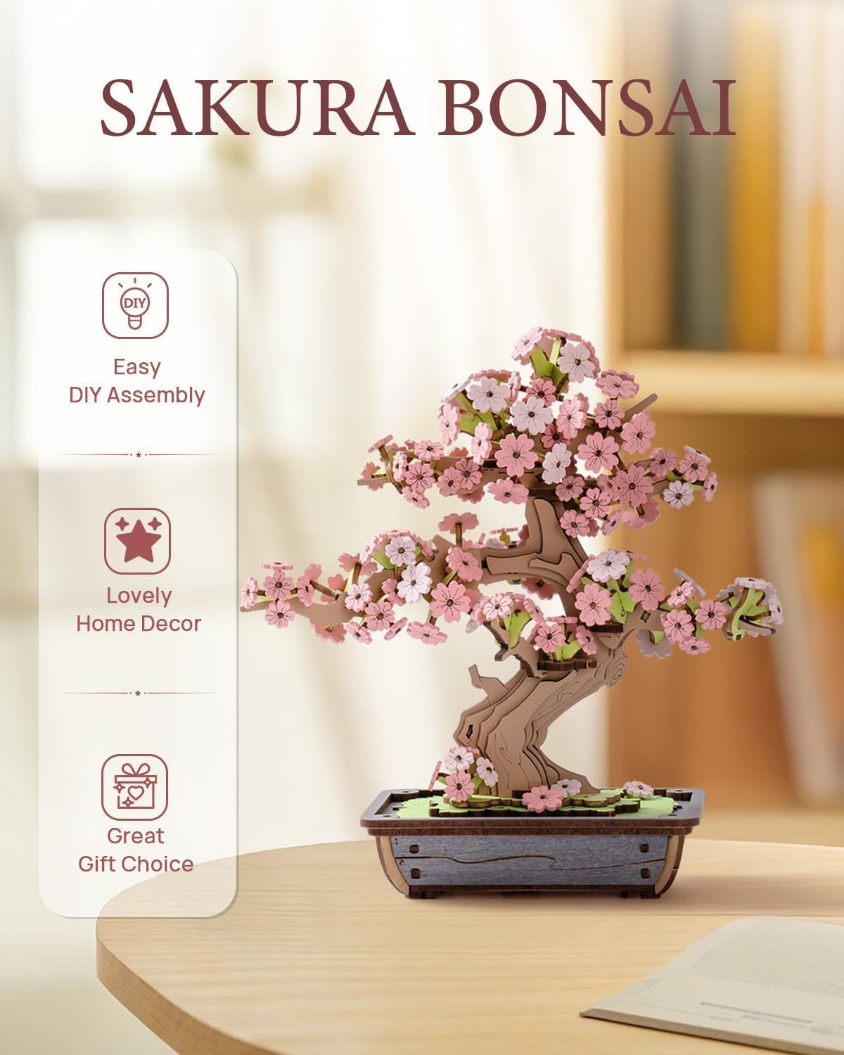 Flower Sakura Bonsai Wooden 3D Puzzle
