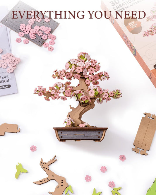 Flower Sakura Bonsai Wooden 3D Puzzle