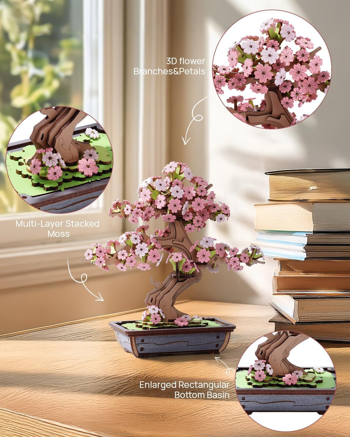 Flower Sakura Bonsai Wooden 3D Puzzle