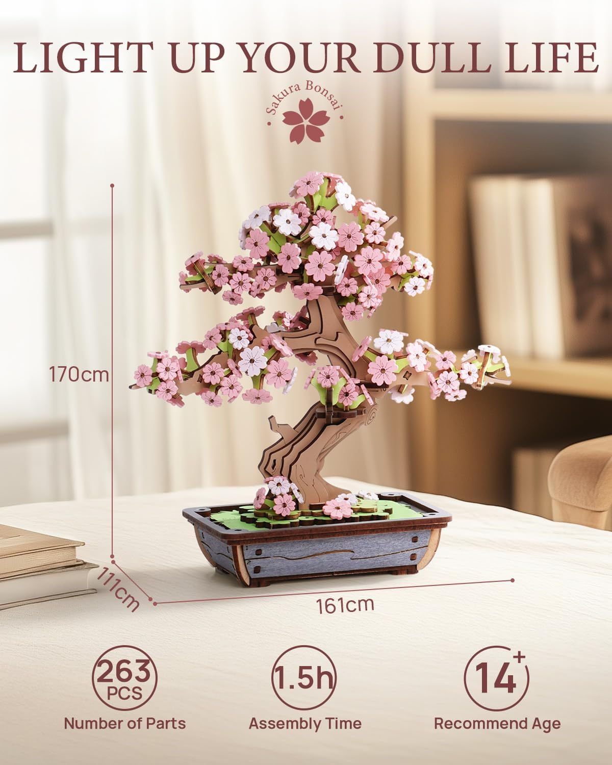 Flower Sakura Bonsai Wooden 3D Puzzle