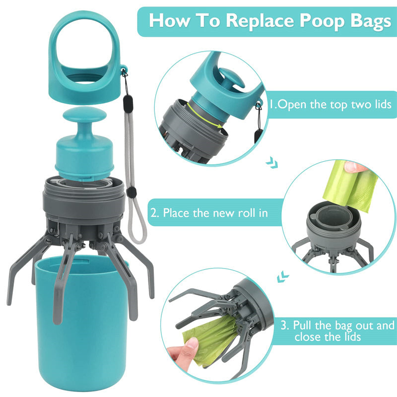 Portable Pooper Scooper With Built-in Poop Bag