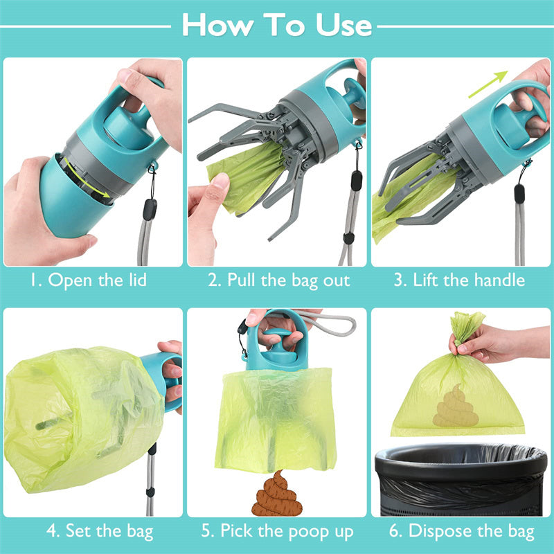 Portable Pooper Scooper With Built-in Poop Bag