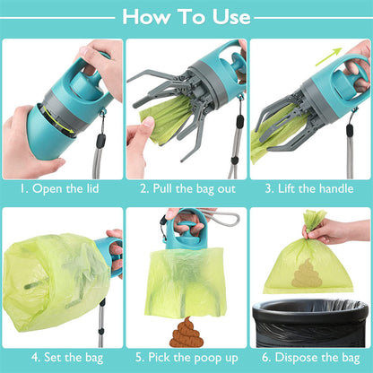 Portable Pooper Scooper With Built-in Poop Bag